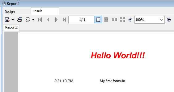 Result View in Designer