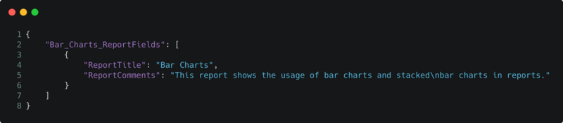 Example of JSON export output.